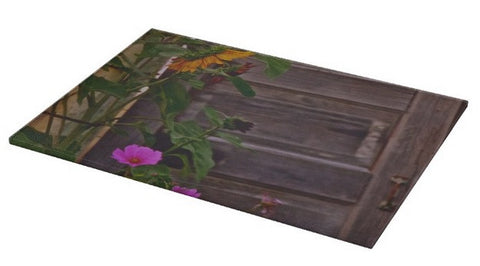 Old Kitchen Door And a Cottage Garden Cutting Board