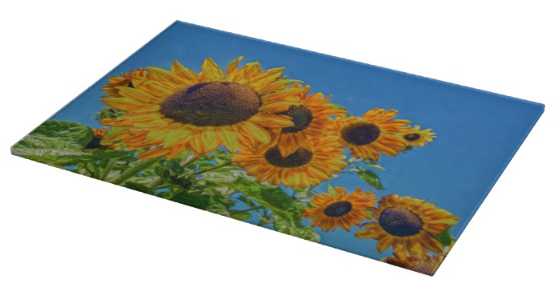 Sun and Flower Conversation Cutting Board