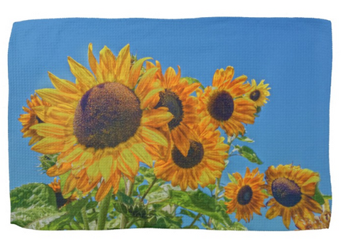 Sun and Flower Conversation Kitchen Towel