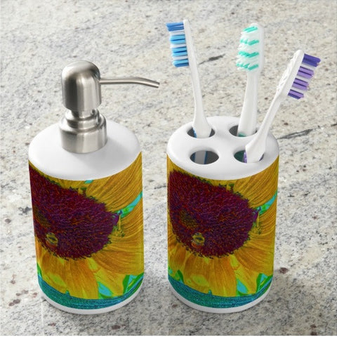 The Sunflower and The Bee Bathroom Set