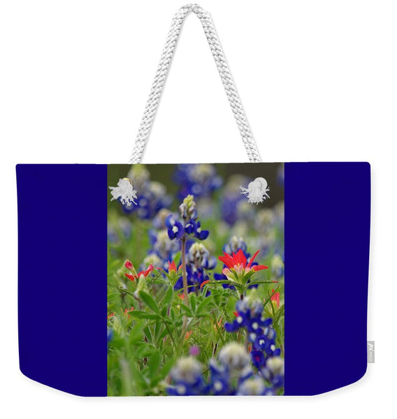 Blue Bonnets And A Paintbrush Weekender Tote Bag