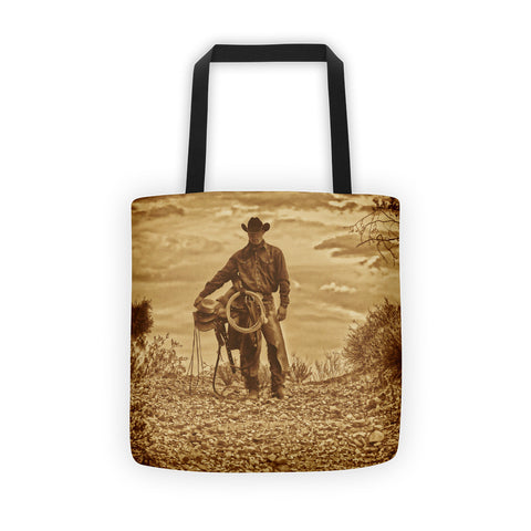 Sepia Cowboy Tote bag