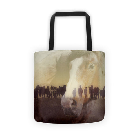 Watch Over the Last Run at Dusk Tote bag