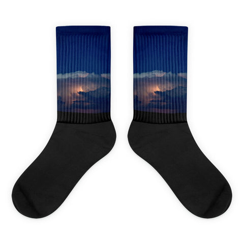 Thunder Boomer Over Wyoming Skies - Black foot socks