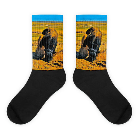 Saturated Sand Wave - Black foot socks