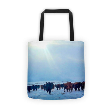 Wyoming Winter Push Tote bag