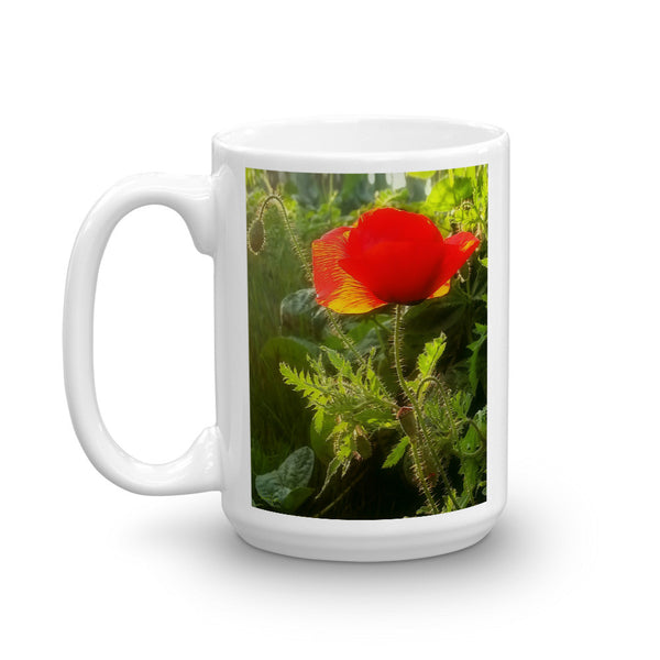 Red Poppy at Sunset Mug