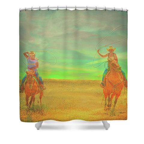 Ropin' Two Shower Curtain