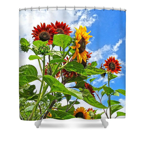 Rustic Sunflowers Shower Curtain