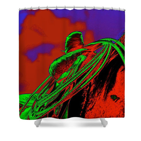 Saddle Electric Red Shower Curtain