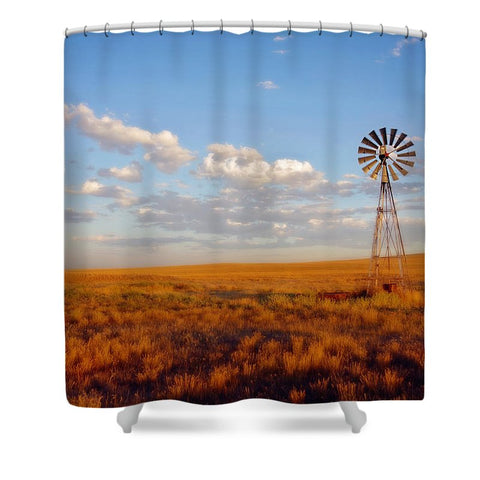 Windmill at Sunset Shower Curtain