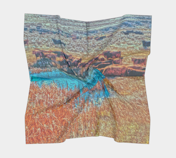 Cattails Cattle and Sage Western Scarf