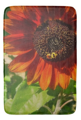 Autumn Sunflower and Bumble Bee Bath Mat