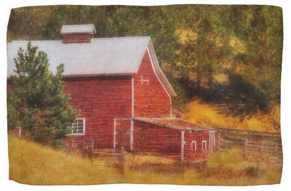 Autumn's Black Hills Barn Kitchen Towel