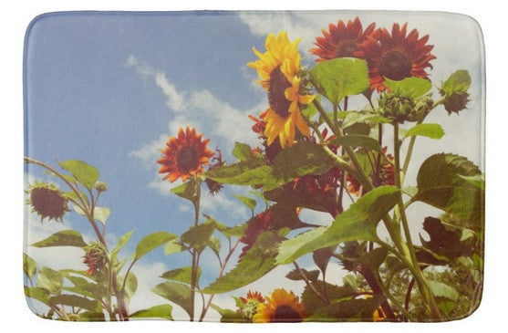 Vintage Sunflowers Bath Mat