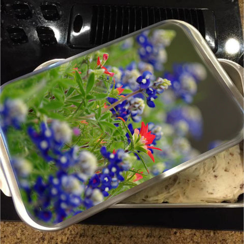 Blue Bonnets and a Paintbrush Cake Pan with Lid