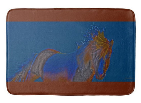Blue Stallion Bath Mat