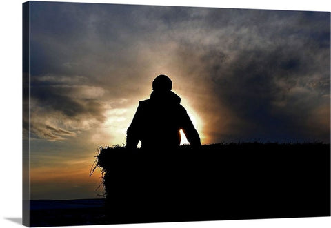 Bucking Hay At Sunrise Canvas Print