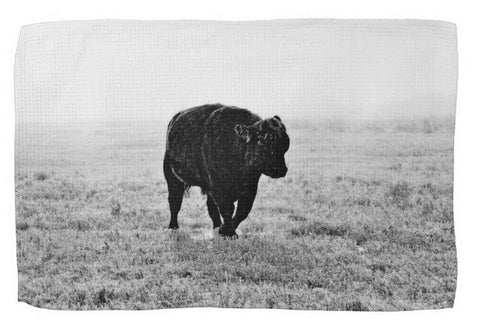 Bull After Ice Storm Kitchen Towel
