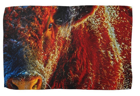 Bull on Ice Kitchen Towel