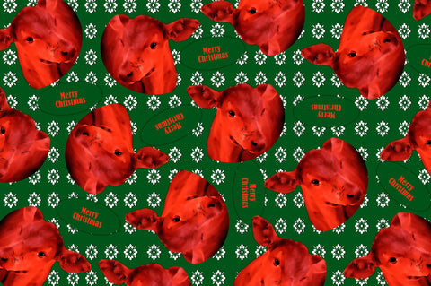 Calf Christmas Wrapping Paper