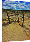 Dry Desert Fenceline Canvas Print
