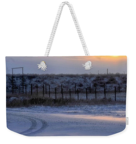Early Morning Winter Weekender Tote bag