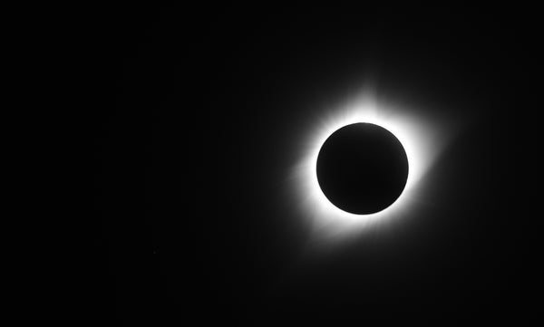 Eclipse Totality Black And White Canvas Print