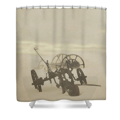 Plow in Blizzard Shower Curtain