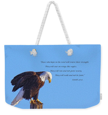 Preparing for Patriotic Flight Eagle Inspirational Weekender Tote bag