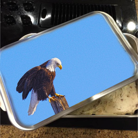 Preparing for Patriotic Flight Eagle Cake Pan with Lid