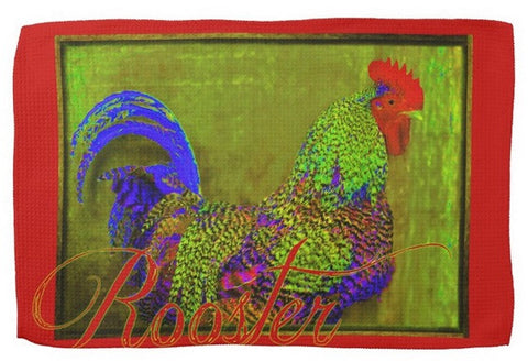 Bert The Rooster Red Kitchen Towel