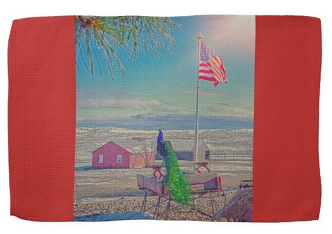 Roger and The American Flag Kitchen Towel