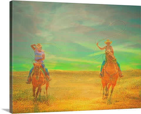 Ropin' Two Canvas Print