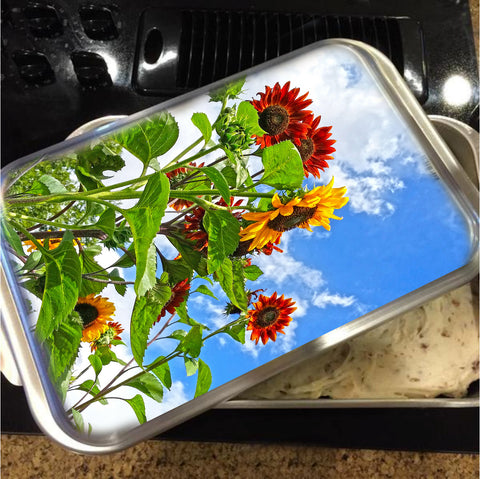 Rustic Sunflowers Cake Pan with Lid