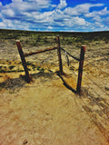 Dry Desert Fenceline Canvas Print