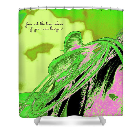 Saddle Electric Pink Quote Shower Curtain