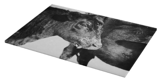 Black And White On Angus Cutting Board