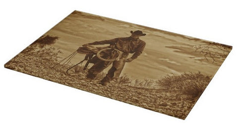 Sepia Cowboy Cutting Board