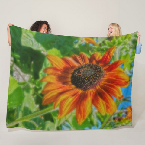 Sun Shower Sunflower Fleece Blanket