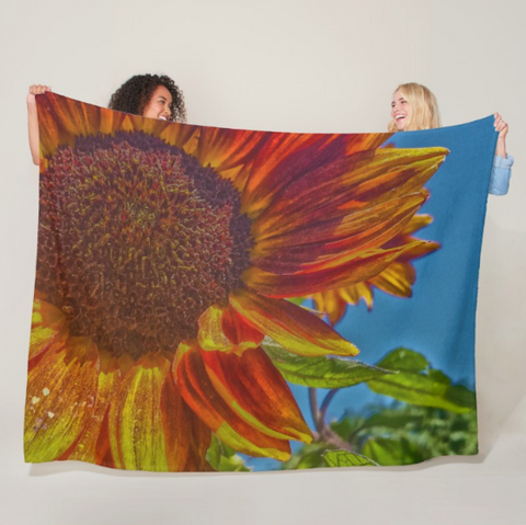 Sunflower Bonnet Fleece Blanket
