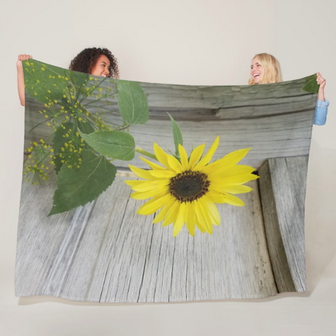 Sunflower and Dill Fleece Blanket