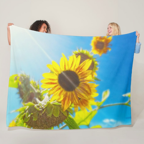 Sunflower and Sunlight Fleece Blanket