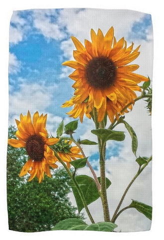 Sunflowers and Blue Kitchen Towel