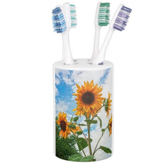 Sunflowers and Blue Bathroom Set