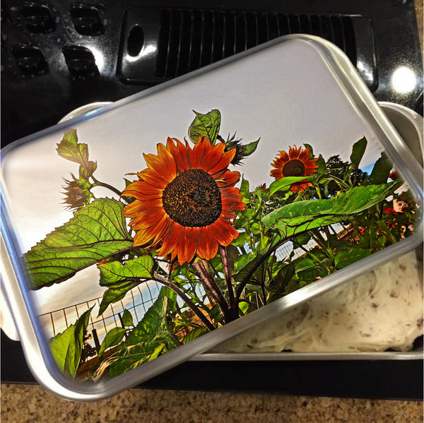 Sunflowers and Storm Cake Pan with Lid