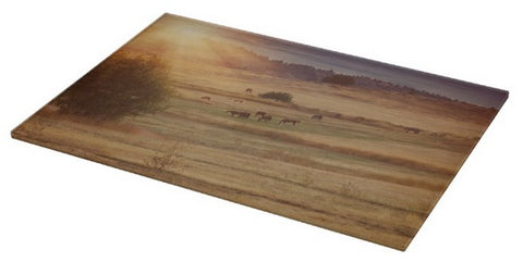 Sunset and Horses Cutting Board