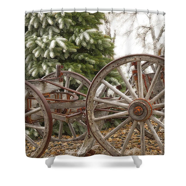 Wagon in Winter Shower Curtain