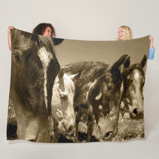 Whimsical Stallions Fleece Blanket