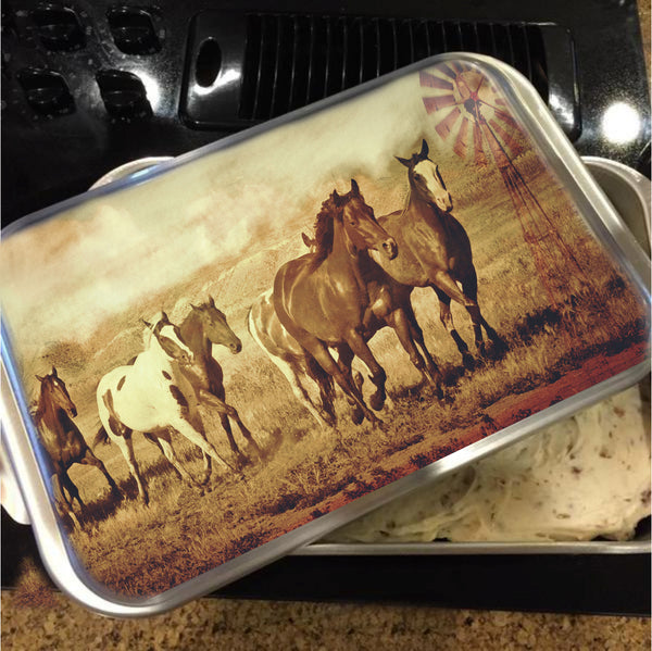 Wild Horses and Windmills Cake Pan with Lid